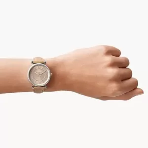 Fossil Carlie Three-Hand Sand Leather Watch