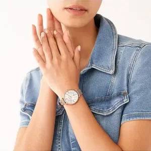 Fossil Jacqueline Three-Hand Date Latte Eco Leather Watch