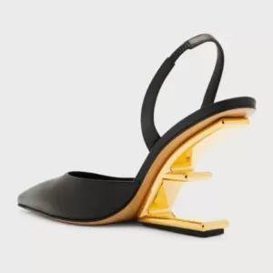 FENDI First 95mm slingback calf leather Black