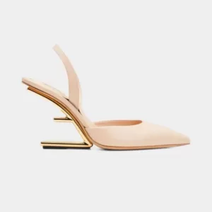 FENDI First 95mm slingback calf leather Poudre