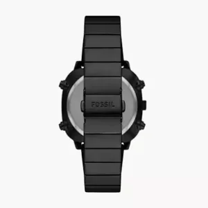 Fossil Retro analogue-Digital Black Stainless Steel Watch