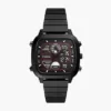 Fossil Retro analogue-Digital Black Stainless Steel Watch