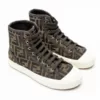 Fendi Domino FF Jacquard Fabric HighTops Brown