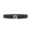 Fendi Logo Buckle Reversible Belt Black Brown Ghw