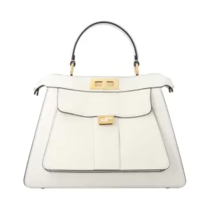 Fendi Peekaboo ISeeU Medium Tote Bag White Ghw