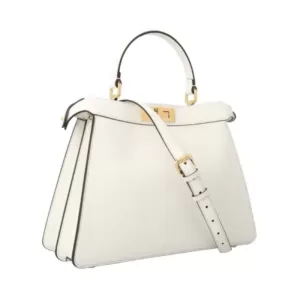 Fendi Peekaboo ISeeU Medium Tote Bag White Ghw