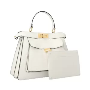 Fendi Peekaboo ISeeU Medium Tote Bag White Ghw