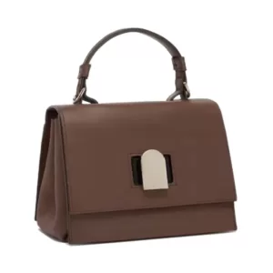 Furla Mini Emma Top Handle Bag Grained Calfskin Praline