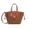 Net Mini Tote Bag Suede Calfskin Grained Leather Toni Praline