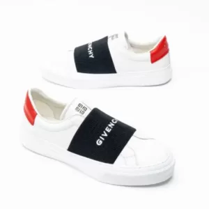 City Sport Elastic Logo Sneakers White Red Black