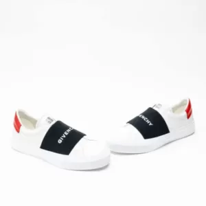 City Sport Elastic Logo Sneakers White Red Black