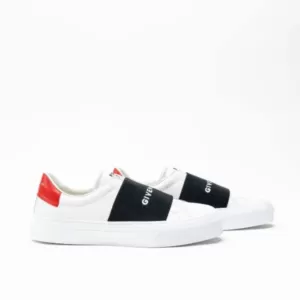 City Sport Elastic Logo Sneakers White Red Black