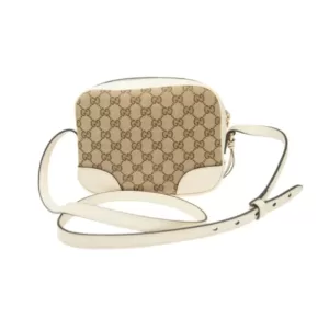 Gucci Bree GG Monongram Camera Crossbody Bag Beige Ebony Ivory