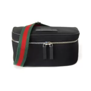 Gucci Techno Canvas Belt Bag Black Red Green Strap