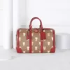 Gucci X Doraemon Gold Monogram Medium Duffle Canvas Brown Red