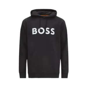 Hugo Boss Welogox Print with Embroideres Outline Logo Hoodie Black