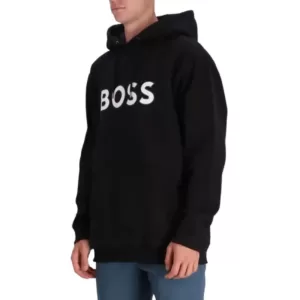 Hugo Boss Welogox Print with Embroideres Outline Logo Hoodie Black