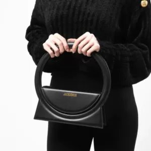 Jacquemus Le Sac Rond Smooth Leather Handbag Black