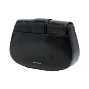 Karl Lagerfeld K/Saddle Monogram Embossed Shoulder Bag Black