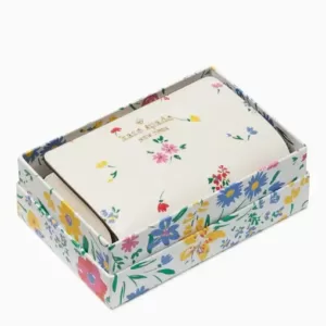 Kate Spade Staci Garden Bouquet Boxed Medium Compartment Wallet Cream Multi
