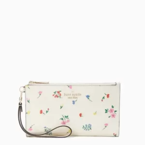 Kate Spade Staci Garden Bouquet Boxed Zip Wristlet Cream Multi