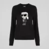 Karl Lagerfeld K/Ikonik 2.0 Embroidered Logo Sweatshirt Black