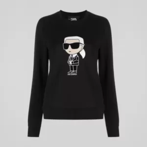 Karl Lagerfeld K/Ikonik 2.0 Embroidered Logo Sweatshirt Black