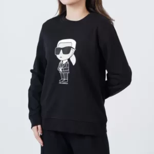 Karl Lagerfeld K/Ikonik 2.0 Embroidered Logo Sweatshirt Black