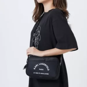 Karl Lagerfeld Rue St-Guillaume Nylon Camera Bag Black