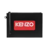 Kenzo Paris Print Large Clutch Bag Black Red