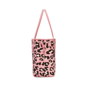 MCM Aren Medium Shopper in Leopard Visetos Blossom Pink