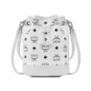 MCM Mini Dessau Drawstring Bag in Visetos White