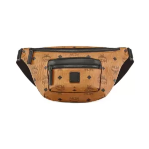 MCM Mini Fursten Belt Bag in Visetos Cognac