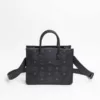 MCM Munchen Small Tote in Visetos Black