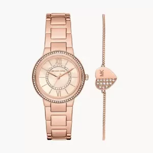 Michael Kors Rose Gold-Tone Watch and Bracelet Gift Set