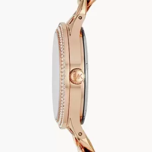 Michael Kors Women's Slim Runway Three-Hand Rose Gold-Tone Steel Watch