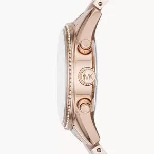 Michael Kors Women's Ritz Chronograph Rose Gold-Tone Steel Watch