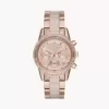 Michael Kors Women's Ritz Chronograph Rose Gold-Tone Steel Watch