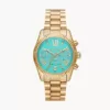 michael kors Lexington Chronograph Gold-Tone Stainless Steel Watch