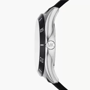 Michael Kors Layton Three-Hand Date Black Silicone Watch