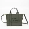 Leather Mini Tote Bag Bronze Green