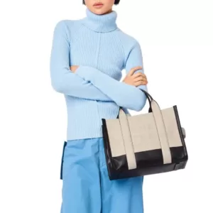 Marc Jacobs The Colorblock Grained Medium Tote Bag Ivory Multi