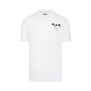 Moschino Double Smiley Oversized Polo Shirt White Men