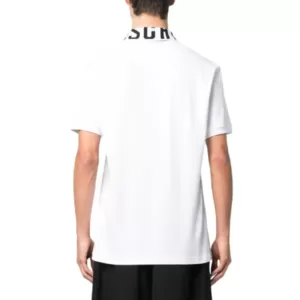 Moschino Logo Collar Polo Shirt White