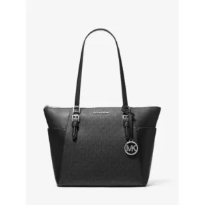 Michael Kors Signature Charlotte Large Top Zip Tote in Black