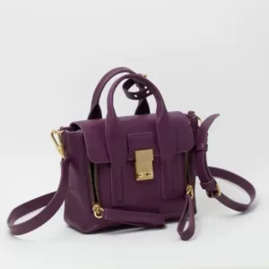 Phillip Lim Mini Pashli Satchel Bag Shiny Calfskin Leather Sangria Ghw