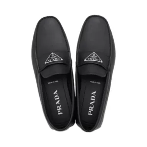 Prada Triangle Logo Loafers Black Shw