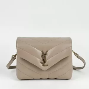 Saint Laurent Loulou Toy Y-Quilted Bag Dark Beige Ghw