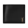 Saint Laurent Tiny Monogram E/W Bifold Wallet Shiny Black