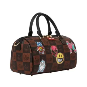 Sprayground Global Mogul Popaganda Ron English Edition Mini Duffle Bag Brown